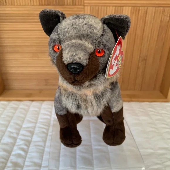 NWT Beanie Baby Ty Howl Wolf 2000 Retired Vintage Brown Gray Playful Dog - Picture 6 of 15